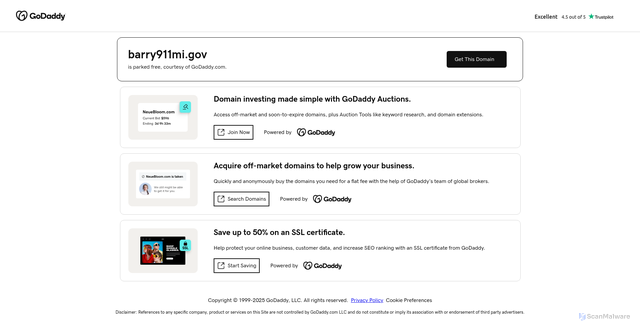 Security scan screenshot of https://barry911mi.gov/
