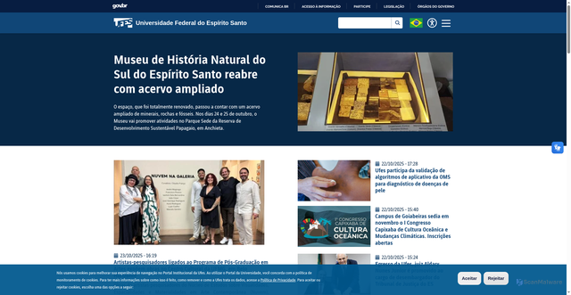 Security scan screenshot of https://www.ufes.br/