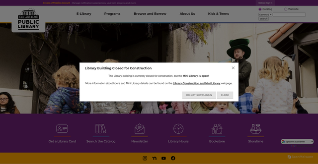 Security scan screenshot of https://www.sananselmo.gov/1662/Library