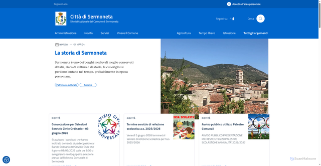 Security scan screenshot of https://www.comunedisermoneta.it