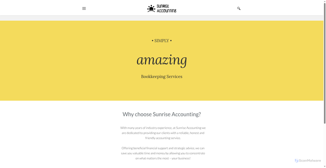 Security scan screenshot of https://sunriseaccounting.com.au