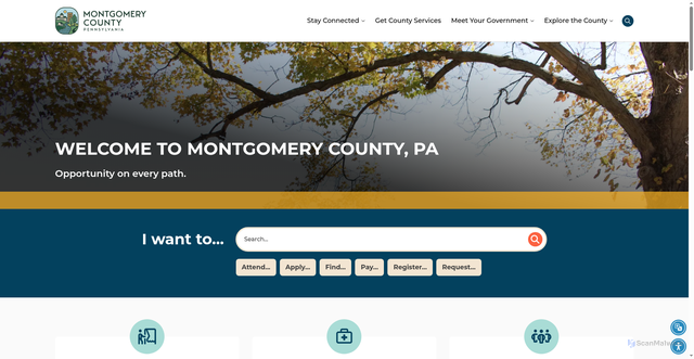 Security scan screenshot of https://www.montgomerycountypa.gov
