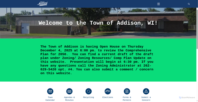 Security scan screenshot of https://addisonwi.gov/