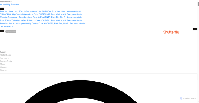 Security scan screenshot of https://www.shutterfly.com/ideas/happy-birthday-quotes/