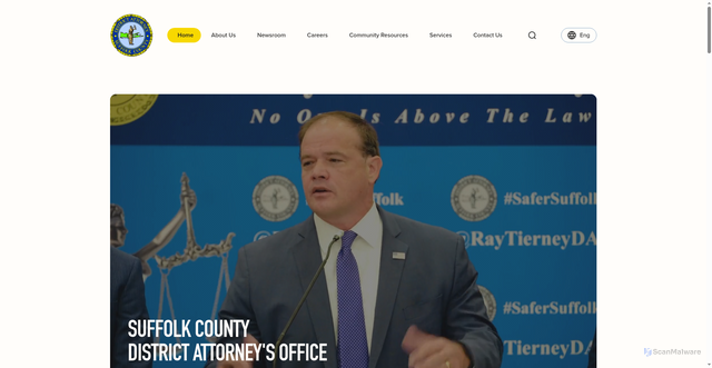 Security scan screenshot of https://www.suffolkcountyda.org/