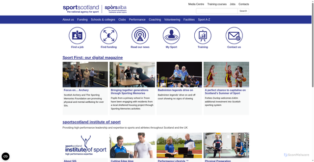 Security scan screenshot of http://www.sportscotland.org.uk/