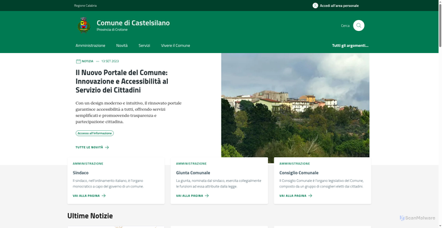 Security scan screenshot of https://www.comune.castelsilano.kr.it