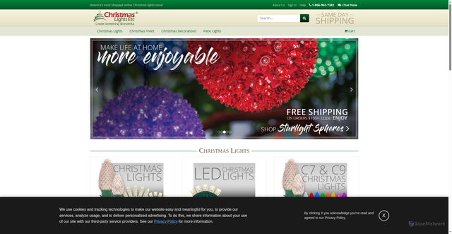 Security scan screenshot of https://christmaslightsetc.com