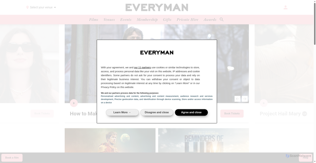 Security scan screenshot of https://www.everymancinema.com