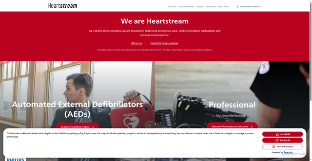 Security scan screenshot of https://www.heartstream.com