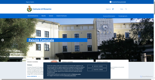 Security scan screenshot of https://www.comune.rosarno.rc.it
