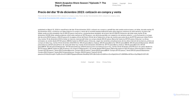 Security scan screenshot of https://coxandcoheahugo-wwnpchjdl2.edgeone.app/20626-precio-del-dlar-19-de-diciembre-2023-cotizacin-en-compra-y-venta.html