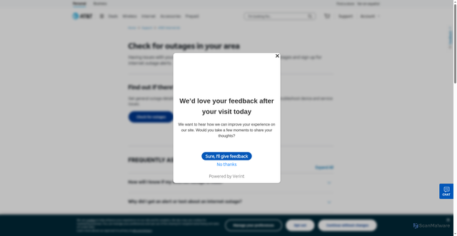 Security scan screenshot of https://sm.att.com/183b22e