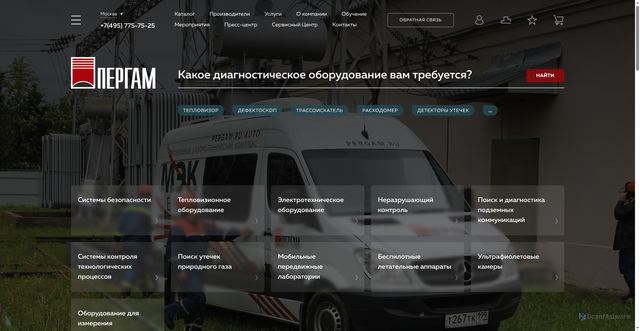 Security scan screenshot of https://pergam.ru