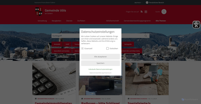 Security scan screenshot of https://www.comune.fie.bz.it/de