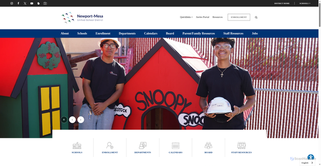 Security scan screenshot of https://web.nmusd.us/