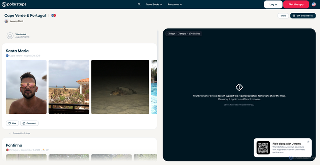 Security scan screenshot of api.polarsteps.com