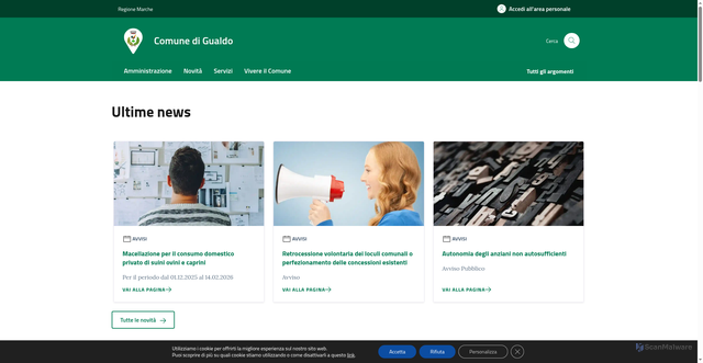 Security scan screenshot of https://www.comune.gualdo.mc.it/