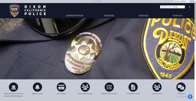 Security scan screenshot of https://www.dixonpoliceca.gov/
