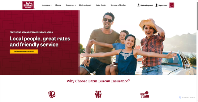 Security scan screenshot of https://www.scfbins.com/