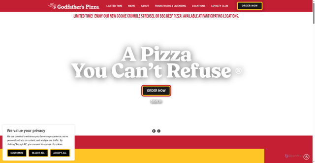 Security scan screenshot of https://godfathers.com/