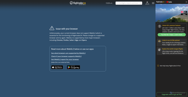 Security scan screenshot of https://mobile.flightradar24.com