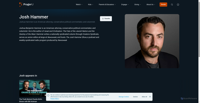 Security scan screenshot of https://www.prageru.com/presenters/josh-hammer