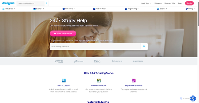 Security scan screenshot of https://www.studypool.com/tags/chegg