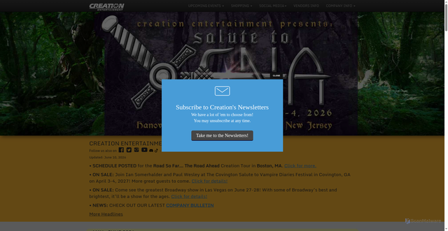 Security scan screenshot of https://www.creationent.com/