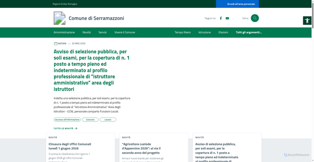 Security scan screenshot of https://www.comune.serramazzoni.mo.it