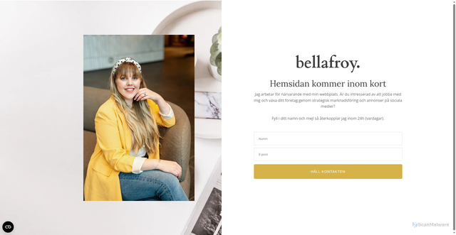 Security scan screenshot of https://bellafroy.se