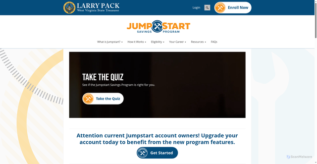 Security scan screenshot of https://wvjumpstart.gov/