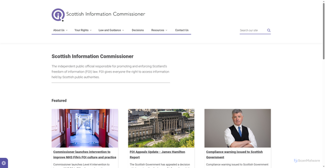Security scan screenshot of https://www.foi.scot/