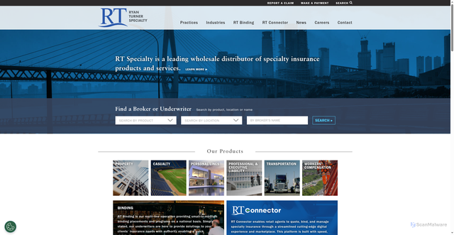 Security scan screenshot of https://rtspecialty.com