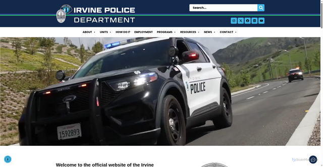 Security scan screenshot of https://irvinepd.gov/