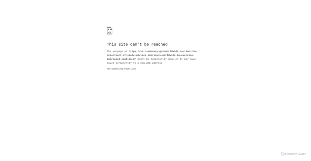 Security scan screenshot of https://se.usembassy.gov/worldwide-caution-the-department-of-state-advises-americans-worldwide-to-exercise-increased-caution-2/