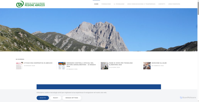 Security scan screenshot of https://www.otaa.it