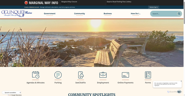 Security scan screenshot of https://ogunquit.gov/