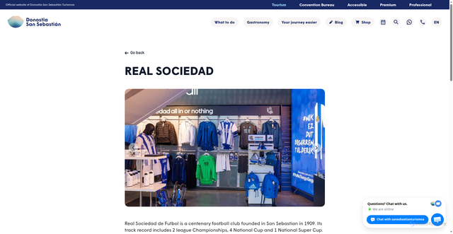 Security scan screenshot of https://sansebastianturismoa.eus/en/establecimientos/real-sociedad-2/