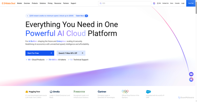 Security scan screenshot of https://www.alibabacloud.com/en?_p_lc=1