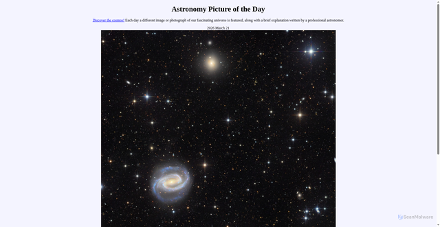 Security scan screenshot of https://apod.nasa.gov
