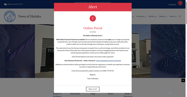 Security scan screenshot of https://ekalaka.gov/