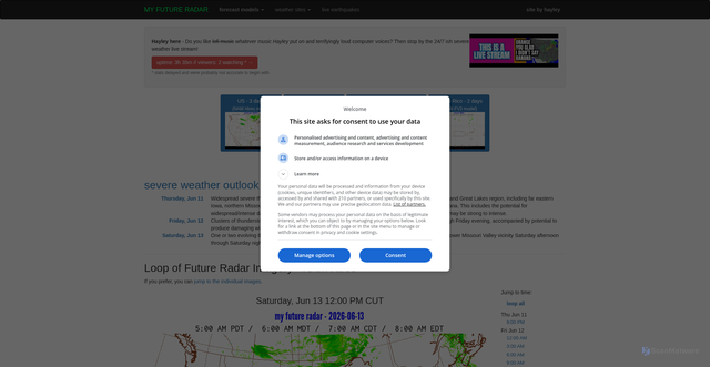 Security scan screenshot of https://www.myfutureradar.com/