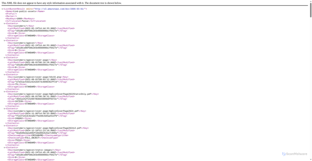 Security scan screenshot of https://tind-public-assets.s3.eu-west-1.amazonaws.com