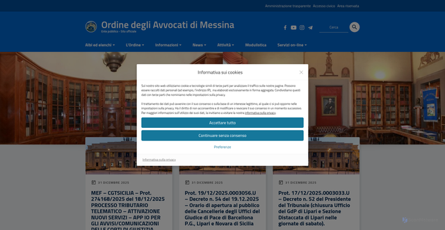 Security scan screenshot of https://www.ordineavvocatimessina.it/