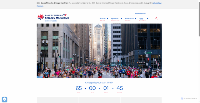Security scan screenshot of https://www.chicagomarathon.com/