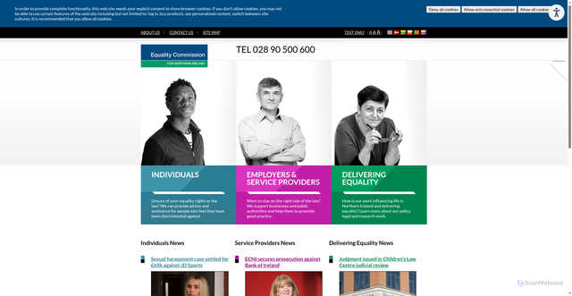Security scan screenshot of https://www.equalityni.org/Home