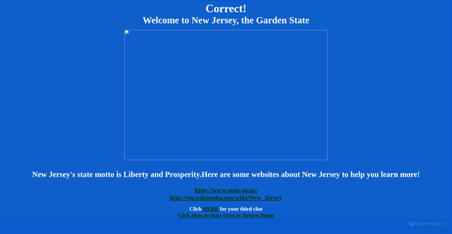 Security scan screenshot of https://www.westfield.ma.edu/PersonalPages/draker/edcom/final/webprojects/sp10/tripcoast/newjersey.html