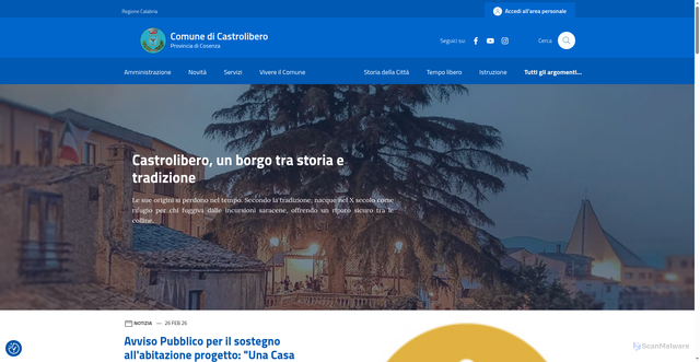 Security scan screenshot of https://comune.castrolibero.cs.it/