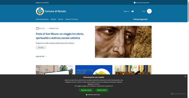 Security scan screenshot of https://www.comune.renate.mb.it/it
